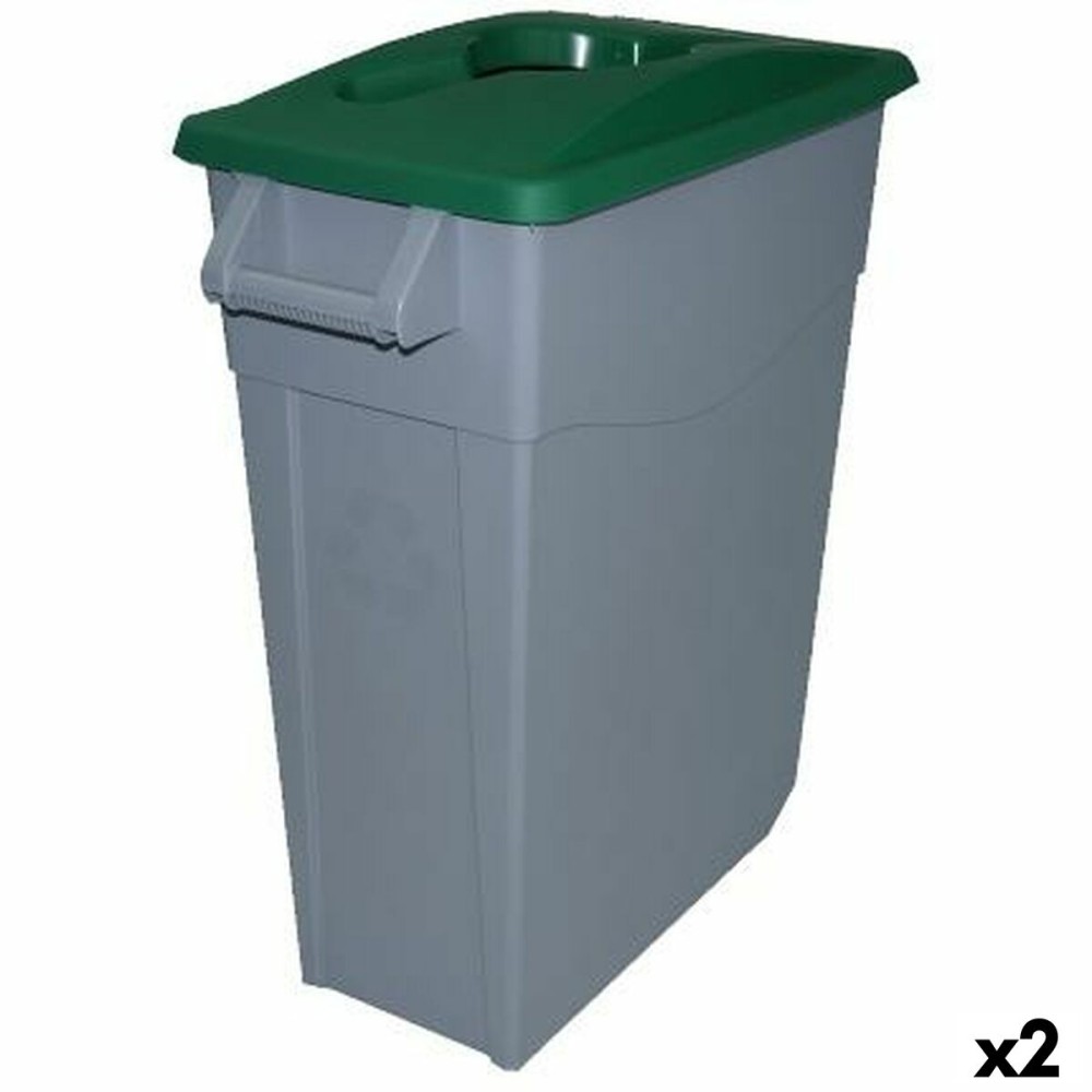 Poubelle recyclage Denox Vert 65 L (2 Unités)