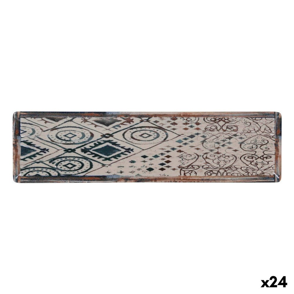 Serving Platter La Mediterránea Grecia Porcelain Rectangular 30 x 8 x 2 cm (24 Units)