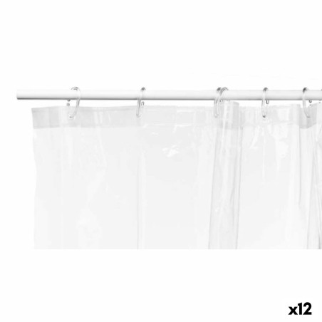 Shower Curtain Berilo SC-MIX-01-TRANSP Transparent Polyethylene EVA 180 x 180 cm (12 Units)