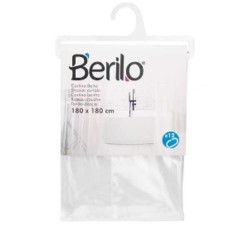 Shower Curtain Berilo SC-MIX-01-TRANSP Transparent Polyethylene EVA 180 x 180 cm (12 Units)