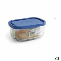 Lunch box Borgonovo Blue Rectangular 400 ml 13,5 x 9,5 x 6,5 cm (12 Units)