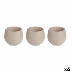 Set de pots Ibergarden ES0301214S3 Taupe Plastique 12 x 12 x 11 cm (6 Unités)