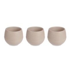 Set of pots Ibergarden ES0301214S3 Taupe Plastic 12 x 12 x 11 cm (6 Units)