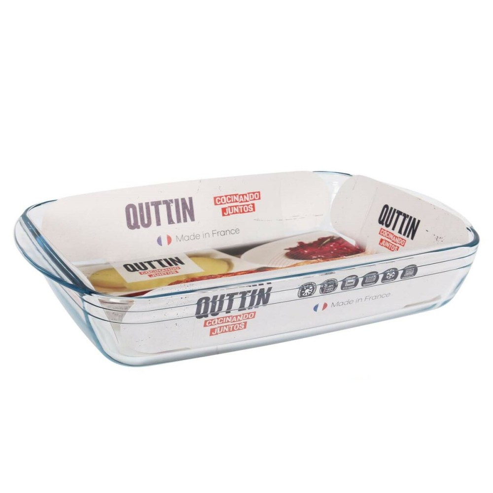 Oven Dish Quttin   Transparent Glass Rectangular 5 L 40,2 x 26,4 x 7 cm (6 Units)