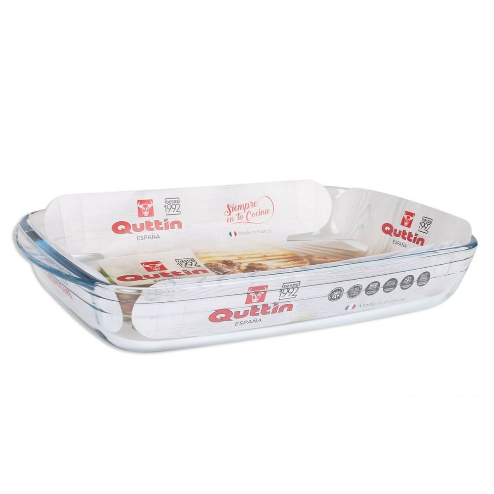 Oven Dish Quttin   Transparent Glass Rectangular 3 L 35,4 x 22 x 5,5 cm (6 Units)