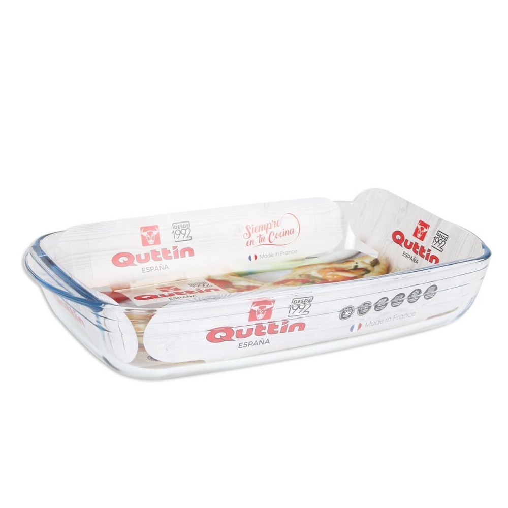 Oven Dish Quttin   Transparent Glass Rectangular 4,2 L 38,8 x 23,9 x 6,6 cm (6 Units)