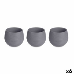 Set of pots Ibergarden ES0301102S3 Anthracite Plastic 12 x 12 x 11 cm (6 Units)