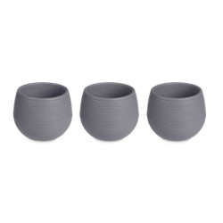 Set de pots Ibergarden ES0301102S3 Anthracite Plastique 12 x 12 x 11 cm (6 Unités)