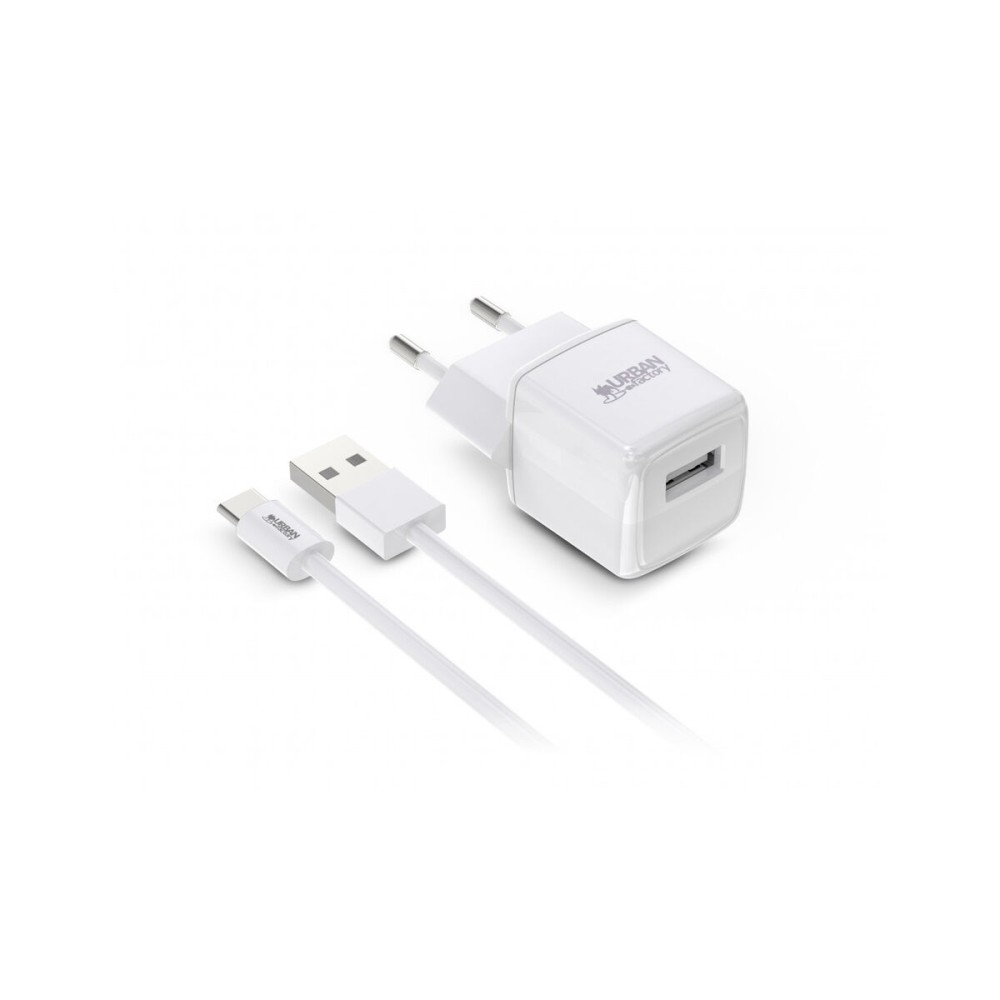 Chargeur Mural + Câble USB-C Urban Factory PSC25UF Blanc 12 W