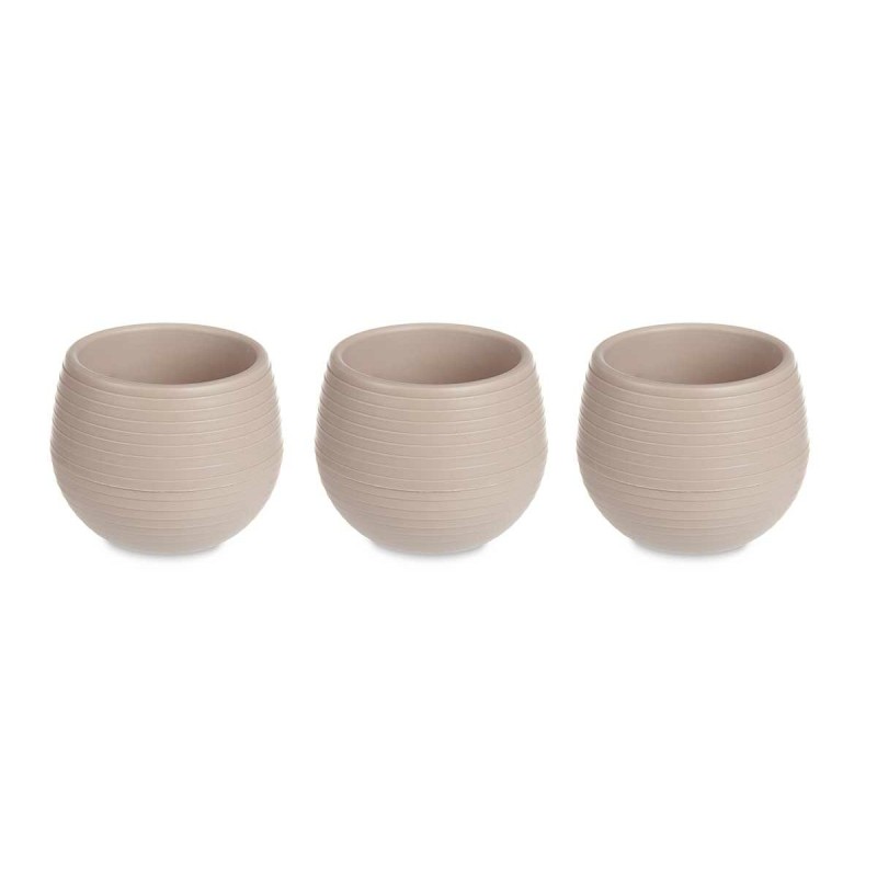 Set de pots Taupe Plastique 8 x 8 x 7 cm (8 Unités)