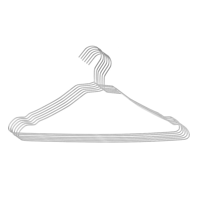 Set of Clothes Hangers Kipit 29100190 Silver Metal 39,5 x 20 x 0,5 cm (24 Units)