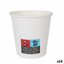 Set de Verres Algon Carton Produits à usage unique Blanc 24 Unités 120 ml (100 Pièces)