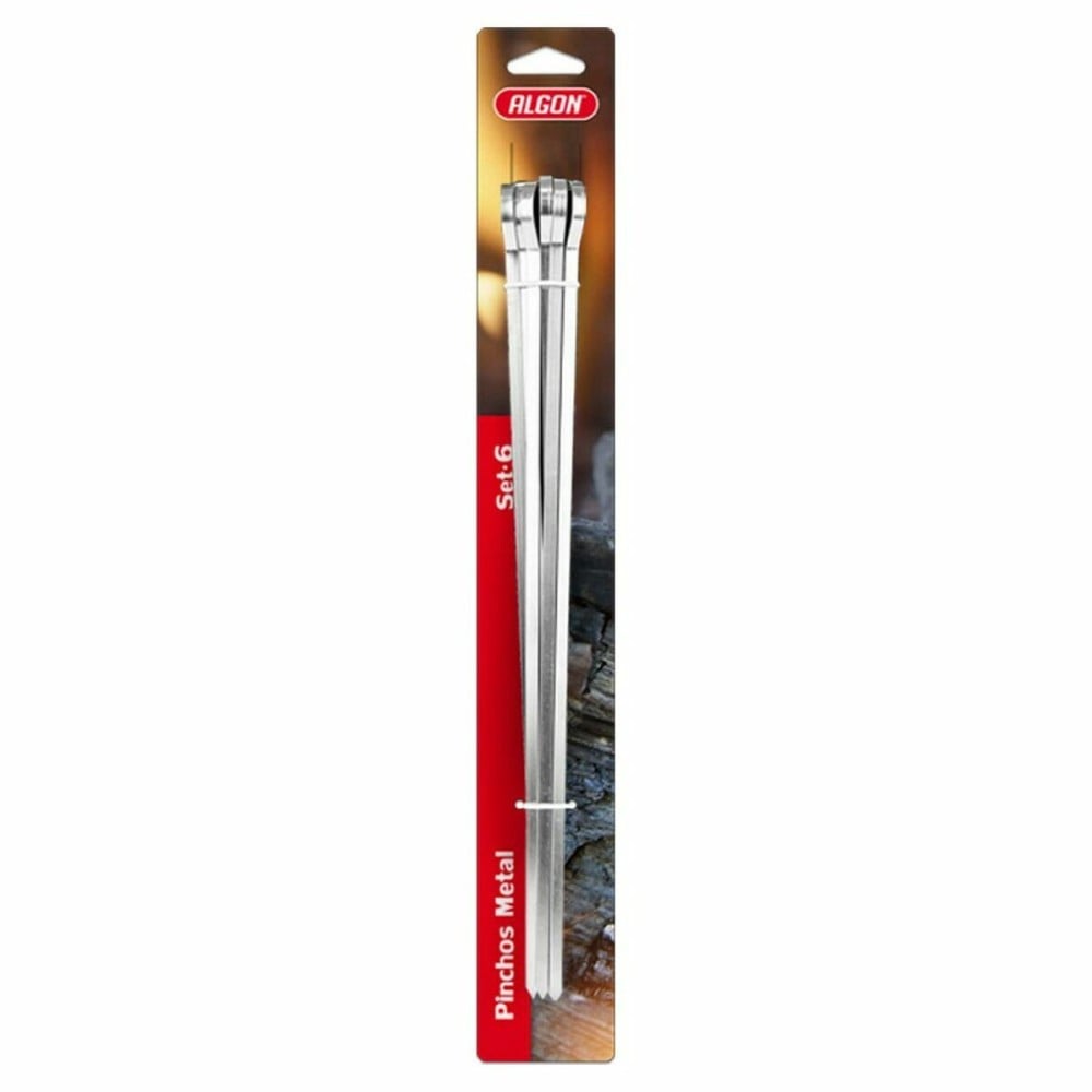 Ensemble de brochettes pour barbecue Algon Métal 6 Pièces (24 Unités) (33 cm x 6 mm)