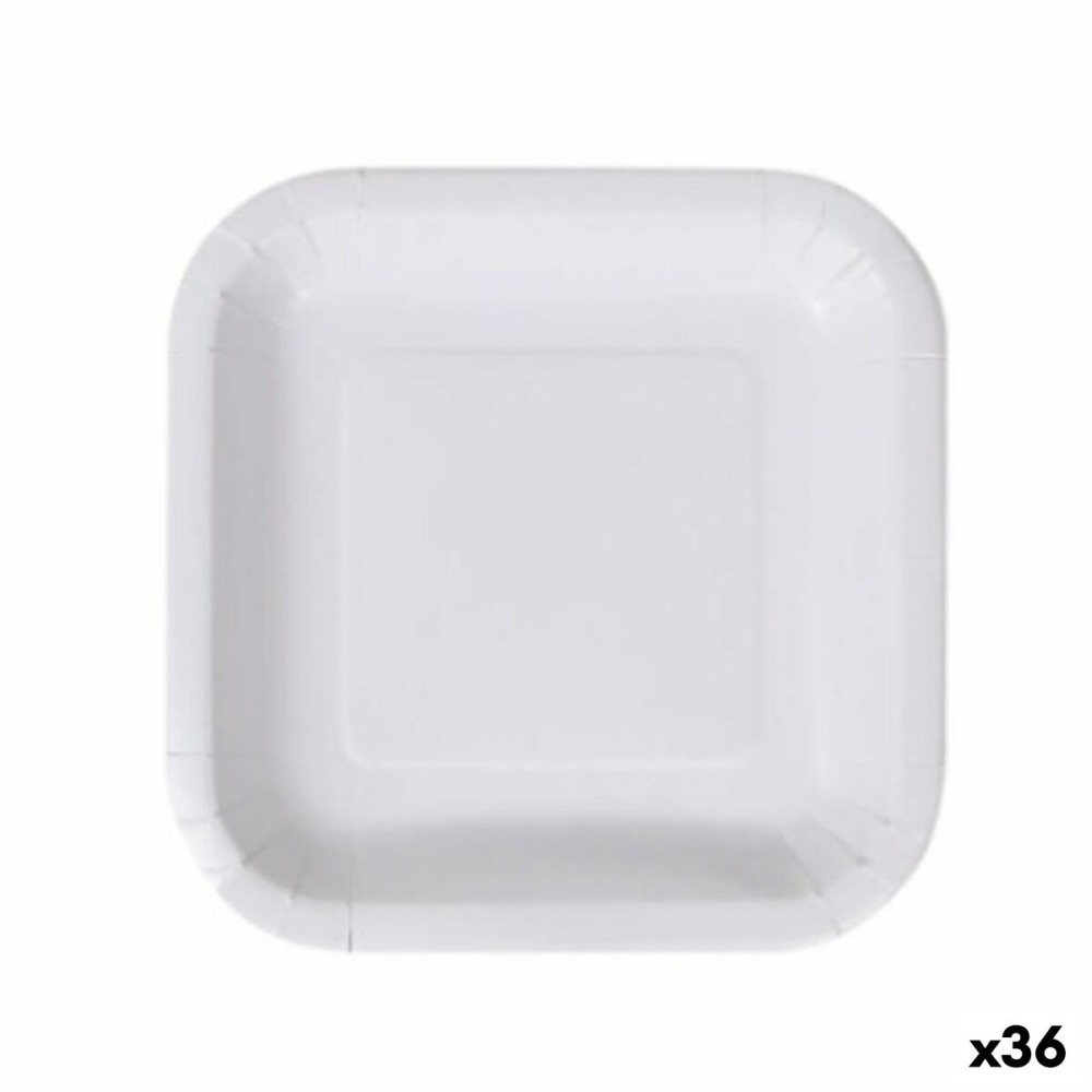 Plate set Algon Disposable White Cardboard 20 cm (36 Units)