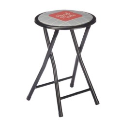 Folding Stool Hand Made Brown Black Grey PVC Metal 30 x 30 x 45 cm (10 Units)