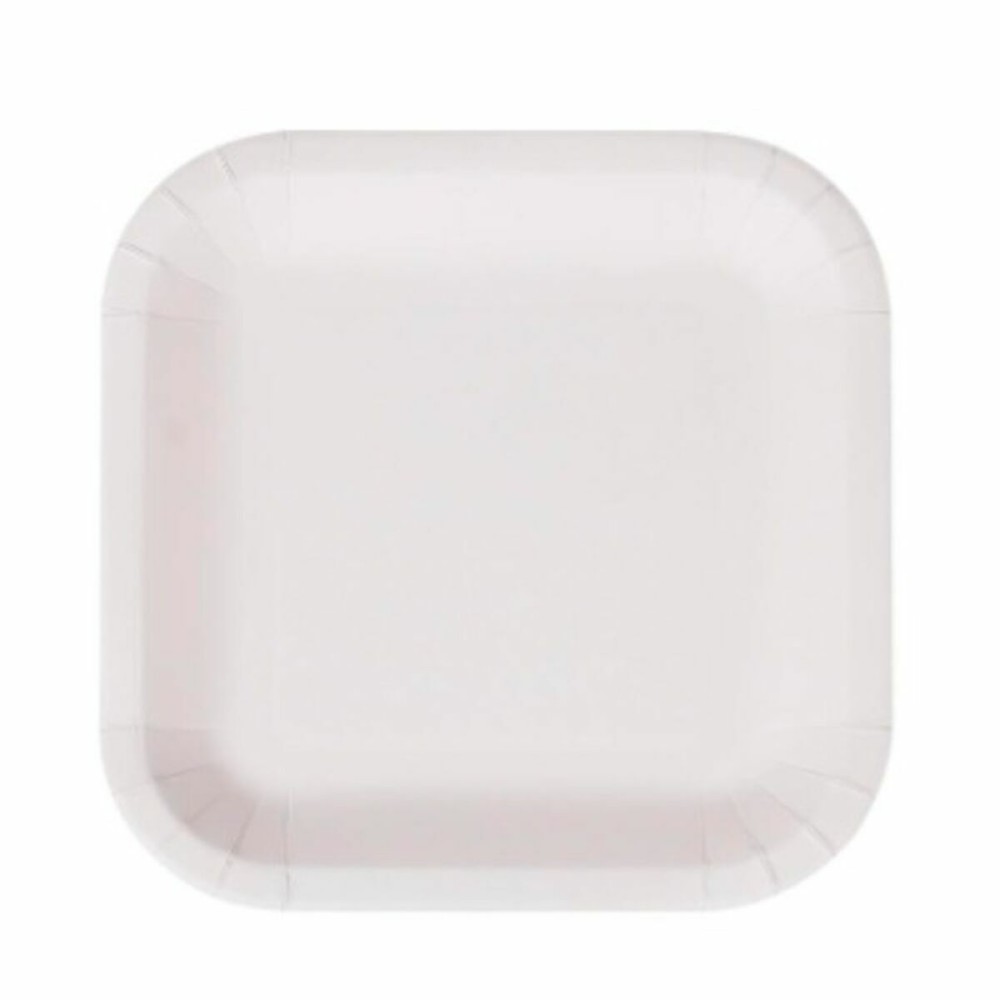 Plate set Algon Disposable White Cardboard Squared 26 cm (36 Units)