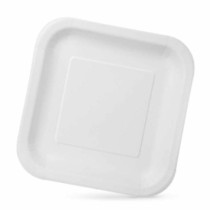 Plate set Algon Disposable White Cardboard 23 x 23 x 1,5 cm (10 Units)