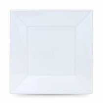 Lot d'assiettes réutilisables Algon Carré Blanc Plastique 23 x 23 x 2 cm (24 Unités)