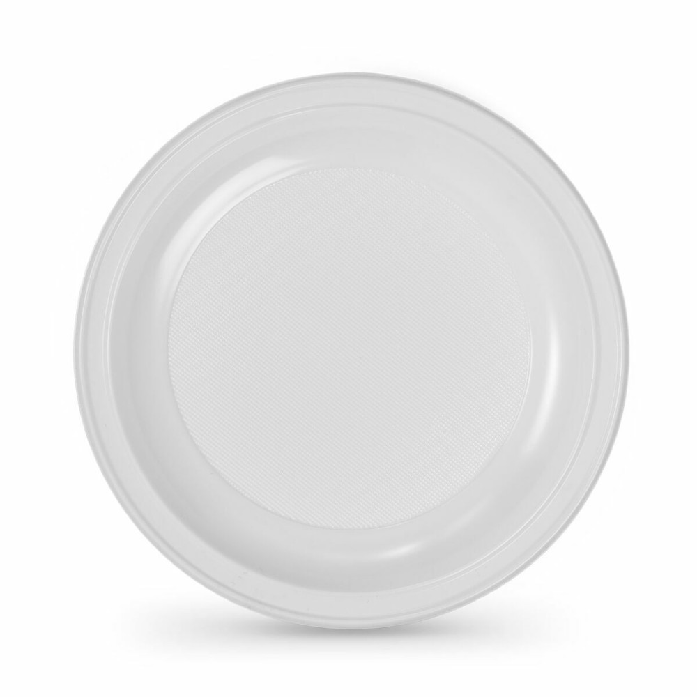 Set of reusable plates Algon Circular White Plastic 22 x 22 x 1,5 cm (6 Units)