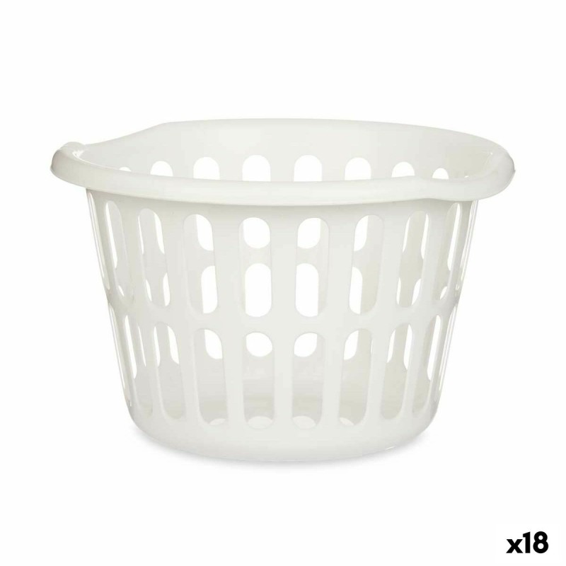 Panier Kipit 8066-W Blanc polypropylène 27 L 40 x 25 x 40 cm (18 Unités)