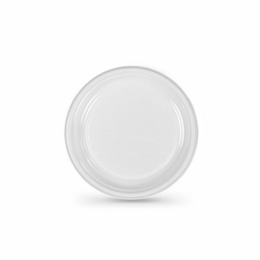 Set of reusable plates Algon White Plastic (6 Units)