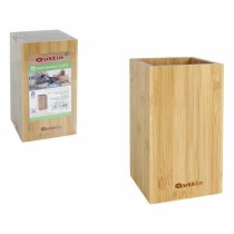 Pot for Kitchen Utensils Quttin Bamboo 10,5 x 10,5 x 18 cm (12 Units)