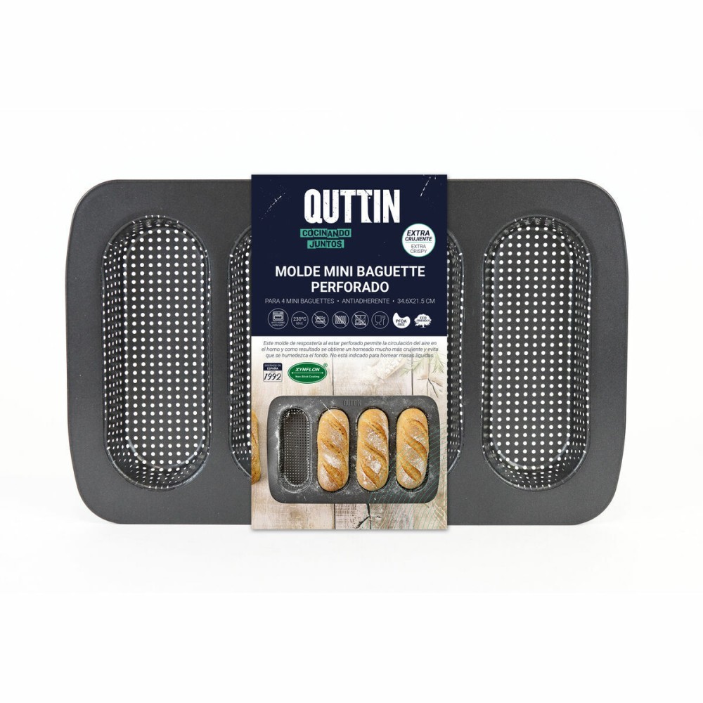 Shaped mould Quttin Baguette 0,5 mm 34,6 x 21,5 x 3 cm (12 Units)