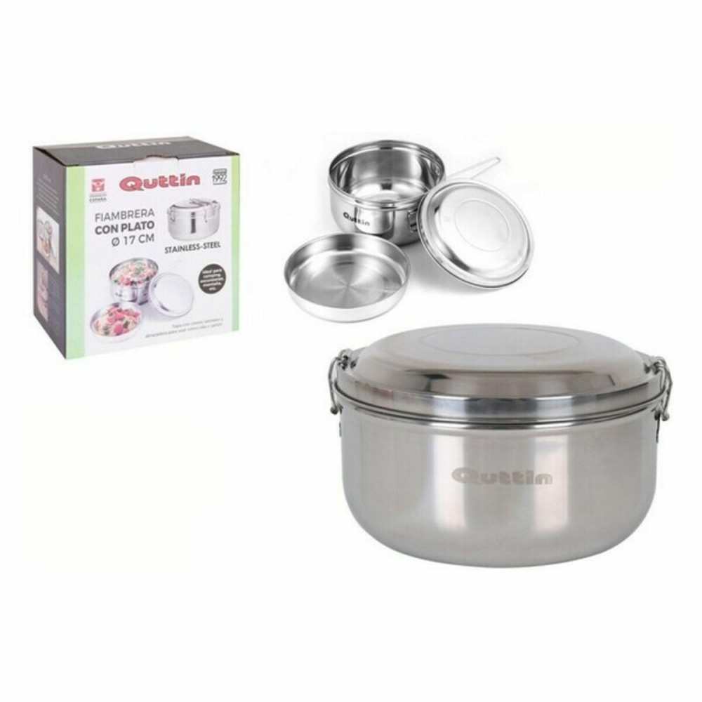 Runde Lunchbox mit Deckel Quttin Edelstahl Stahl 17 cm (12 Stück) (Ø 17 cm)