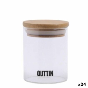 Transparent Glass Jar Quttin 6,5 x 9 cm Silicone 200 ml (24 Units)