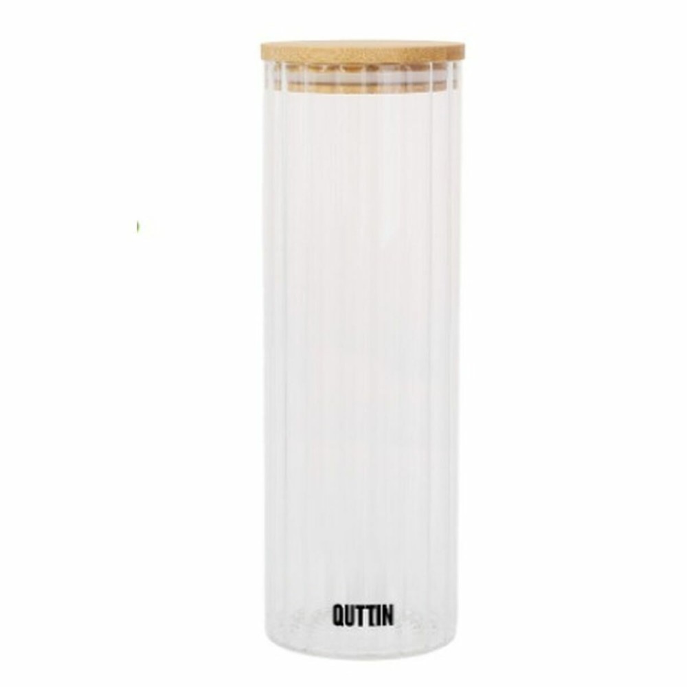 Transparent Glass Jar Quttin 9 x 27 cm 1,4 L (12 Units)