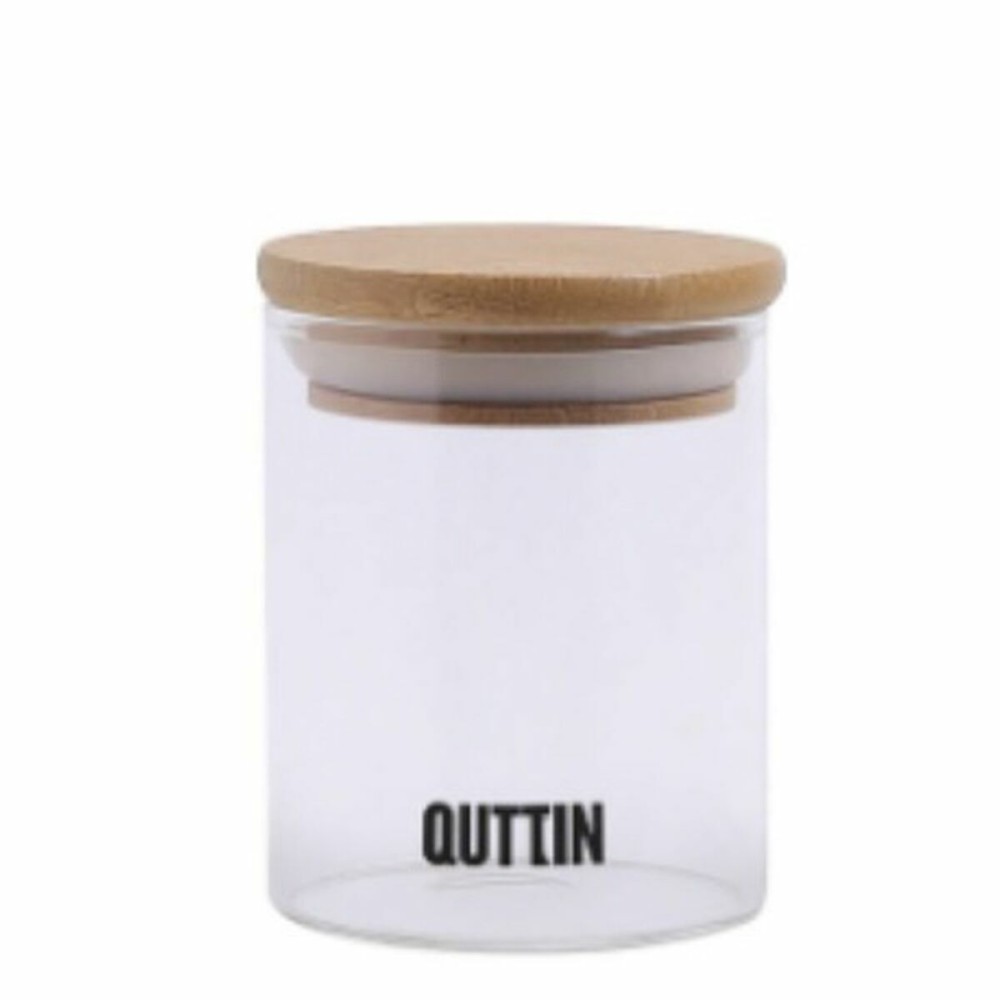 Transparent Glass Jar Quttin 6,5 x 9 cm Silicone 200 ml (24 Units)