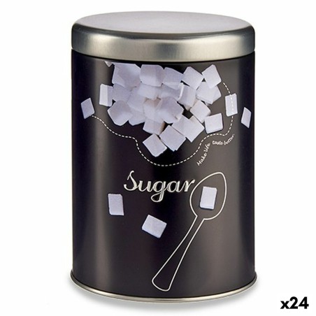 Sucrier Noir Métal 1 L 10,5 x 15 x 10,5 cm Sucre (24 Unités)