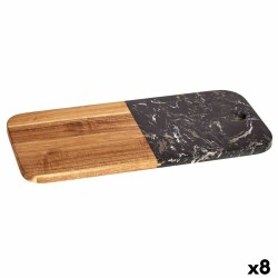 Schneidebrett Schwarz Marmor Akazienholz 18 x 1,5 x 38 cm (8 Stück)