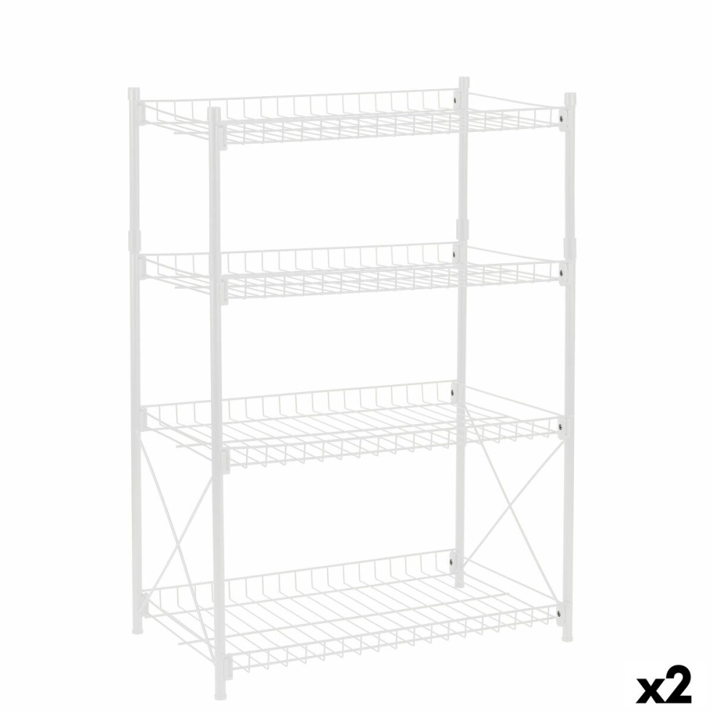 Étagère Confortime Métal Blanc 52 x 34 x 86 cm (2 Unités)