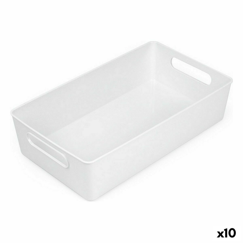 Panier Multi-usages Confortime Blanc 38 x 22 x 9,5 cm (10 Unités)