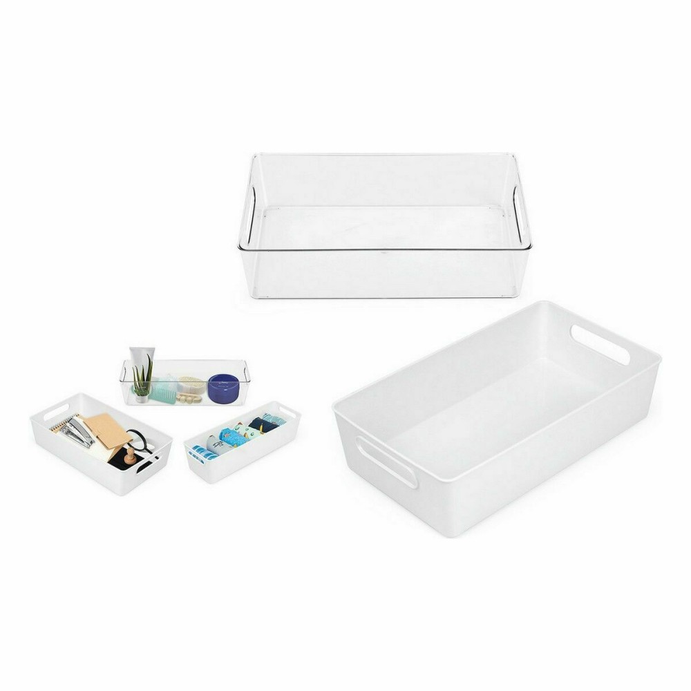 Panier Multi-usages Confortime Blanc 38 x 22 x 9,5 cm (10 Unités)