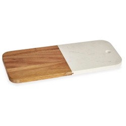 Planche à découper Blanc Marbre Bois d'acacia 18 x 1,5 x 38 cm (8 Unités)