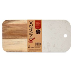 Planche à découper Blanc Marbre Bois d'acacia 18 x 1,5 x 38 cm (8 Unités)