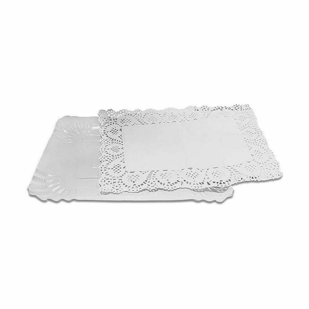 Cake stand Algon White 15 x 22 x 1 cm (4 Pieces) (48 Units)