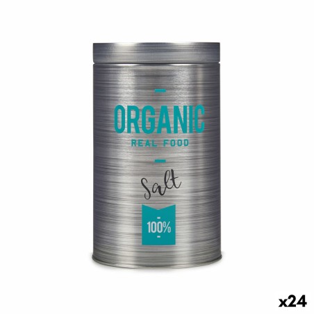 Salt cellar Kinvara Organic Grey Tin 10,4 x 18,2 x 10,4 cm Salt (24 Units)