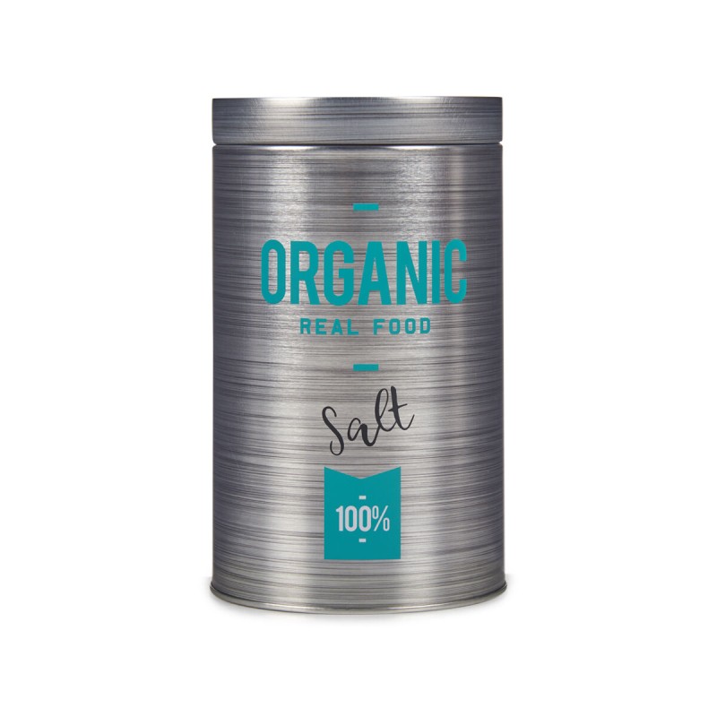 Salt cellar Kinvara Organic Grey Tin 10,4 x 18,2 x 10,4 cm Salt (24 Units)