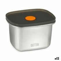 Lunchbox hermetisch Quttin Edelstahl rechteckig 450 ml 11,6 x 9,4 x 7 cm (12 Stück)