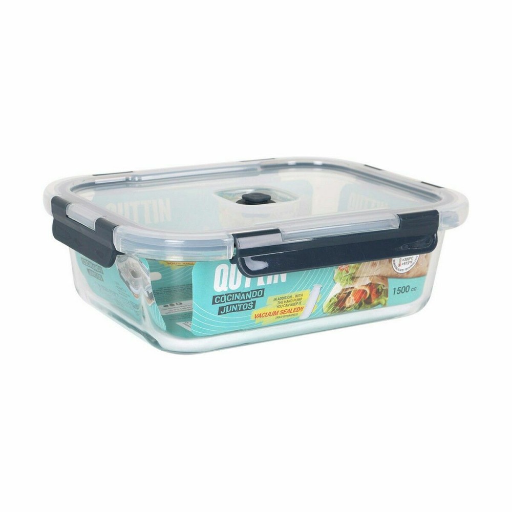 Hermetic Lunch Box Quttin Rectangular 1,5 L 23 x 17,8 x 7,6 cm (6 Units)