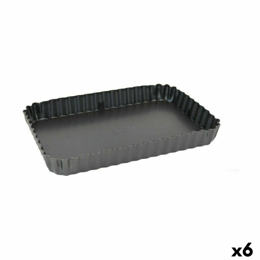 Springform Pan Quttin Black Carbon steel 31,5 x 21,5 x 3,5 cm (6 Units)