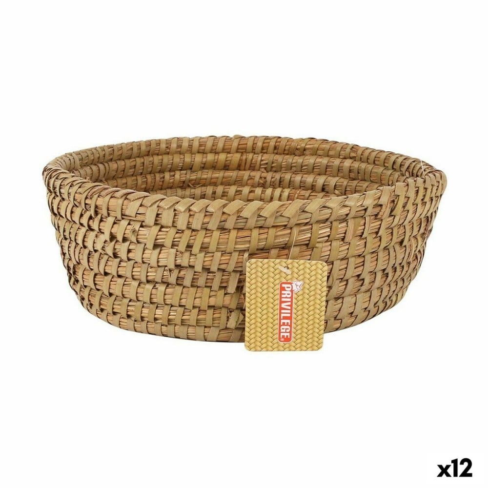 Multi-purpose basket Privilege Korne Brown 27 x 27 x 9 cm wicker Circular (12 Units)