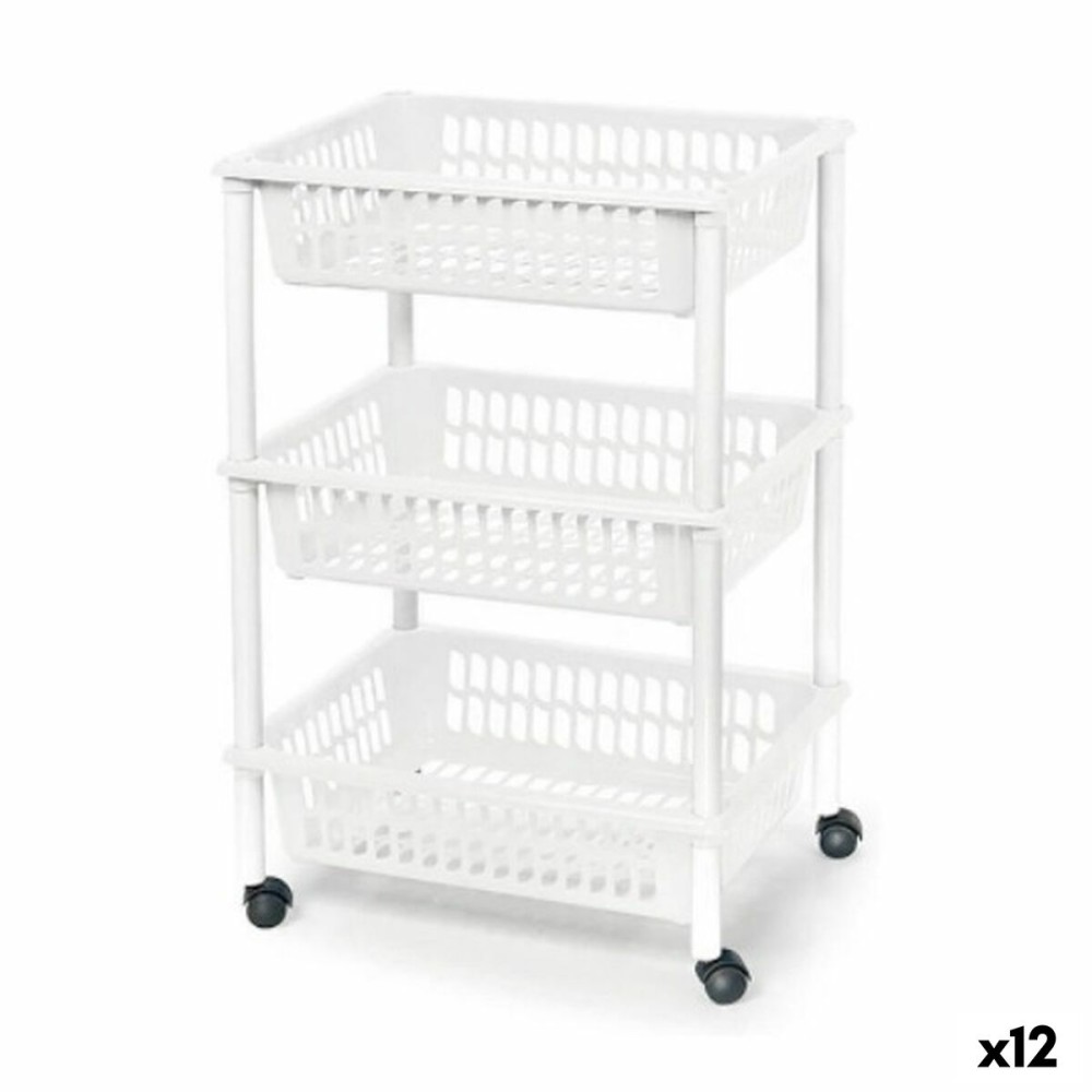 Vegetable trolley Tontarelli Mito 3 Plastic White 40 x 29 x 62 cm (12 Units)