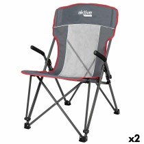 Foldable Camping Chair Aktive Grey 59 x 97 x 68 cm (2 Units)