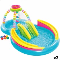 Aufblasbares Planschbecken für Kinder Intex Regenbogen 374 L 295 x 109 x 191 cm (2 Stück)