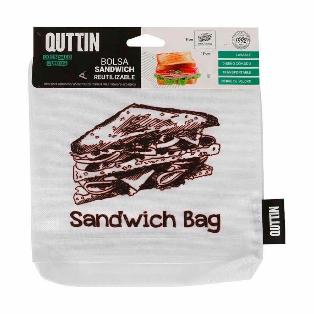 Ensemble de sac alimentaire réutilisable Quttin Sandwich 18 x 18 x 2 cm (24 Unités)