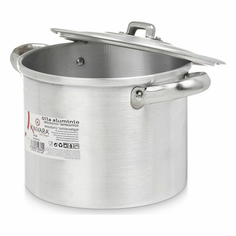 Casserole with Lid Kinvara 100031 Silver Aluminium 23,5 x 15 x 18 cm (6 Units)